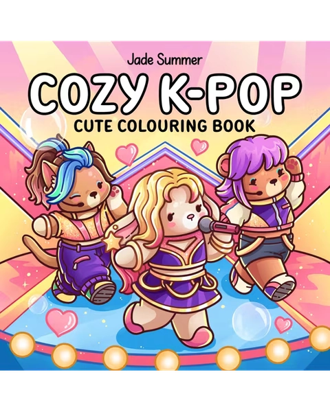 Cozy K-Pop Cute Colouring Book by Jade Summer - Book