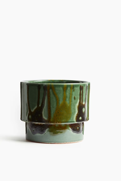 Terracotta plant pot - Dark green