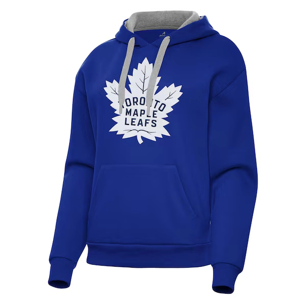 Women's Toronto Maple Leafs Antigua Blue Victory Pullover Hoodie