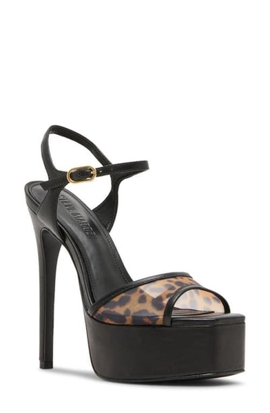Steve Madden Cologne Platform Stiletto Sandal in Leopard Multi at Nordstrom, Size 11