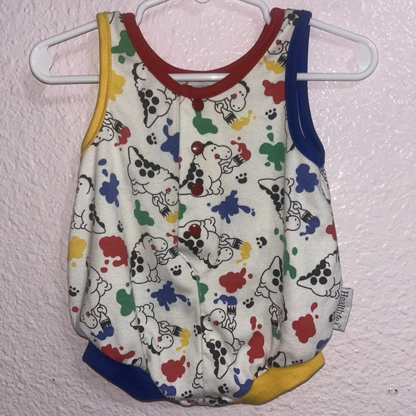 Vintage 80s Healthtex Dinosaur Baby Rainbow 0-5 Months