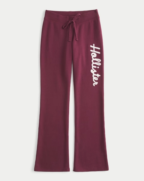 Pantaloni di Felpa Svasati con Grafica del Logo