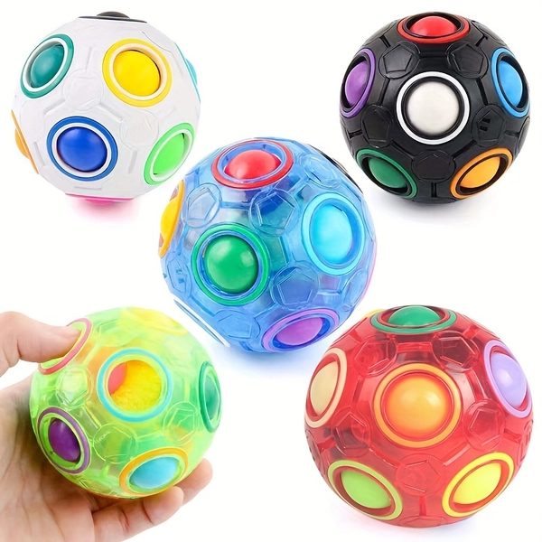 ZIINA Candy Color Building Block Rainbow Ball 12-Hole Press Anti-Anxiety Novelty Decompression Toy Christmas Gift Halloween Gift