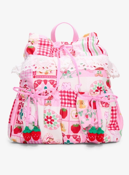 Strawberry Shortcake Patchwork Drawstring Mini Backpack - BoxLunch Exclusive