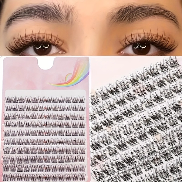 LIMEIKAI Hypoallergenic Reusable False Eyelashes for Beginners - C Curl 12mm Length 0.05mm Thick Natural Fluffy Lashes, Mixed Lengths for Everyday & Special Occasions, Beginner Eyelashes | Voluminous Eyelashes | Fluffy Eyelashes