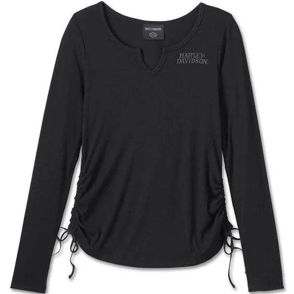 Harley-Davidson Women's Willie G Skull Tie Notch Neck Top