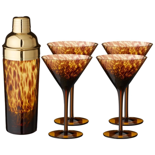 Tortoiseshell Glass Cocktail Set - Tortoiseshell