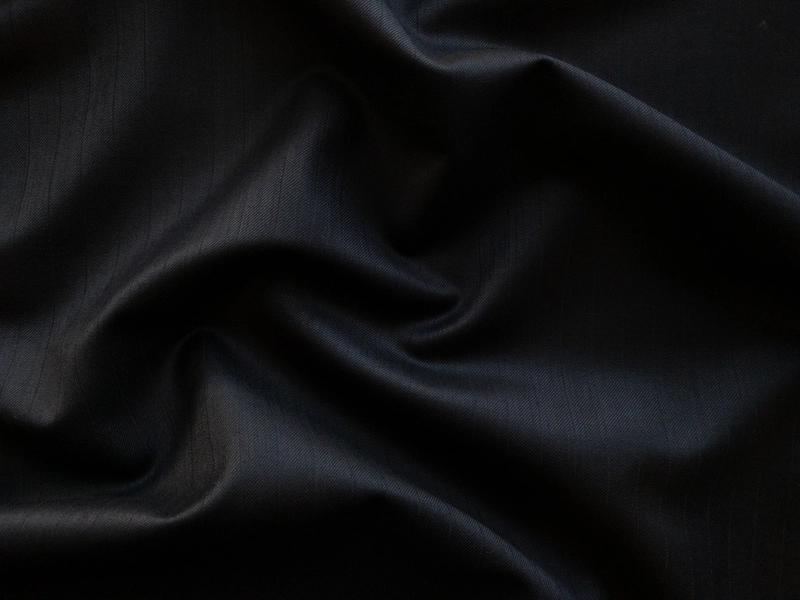 Designer Deadstock – Wool Suiting – Woven Stripe – Black