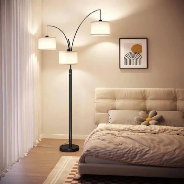 SUNMORY 78 in. Black Arc Floor Lamp