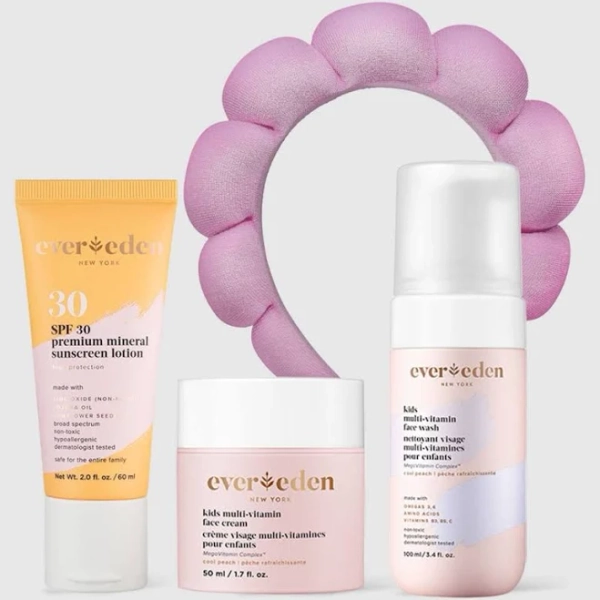 Evereden Daily 1-2-3 Routine Bundle Clean & Vegan Skin Care Set for Kids