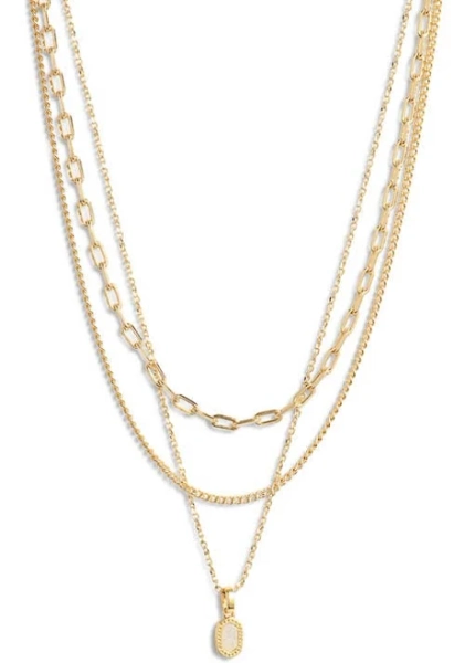 Kendra Scott Mini Elisa Gold Triple Strand Necklace