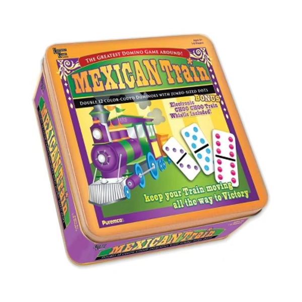 Mexican Train Double 12 Color Dot Dominoes - Professional Size Board Game