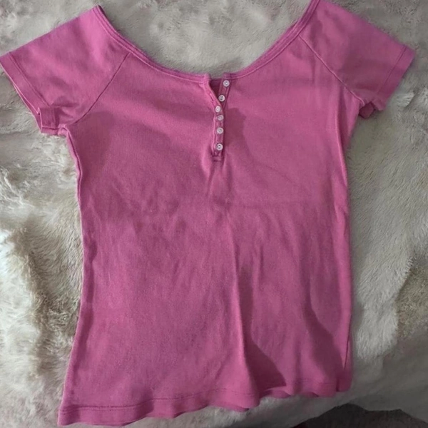 Brandy Melville fuchsia Zelly button up top