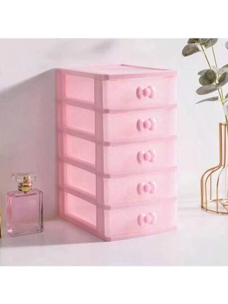 1pc Pink Jewelry Storage Box, Multi-Layer Makeup Organizer, Multi-Color/Multi-Tier Valentine Day Sun Travel Cool Back To School