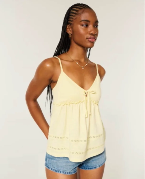 Tie-Front Babydoll Top