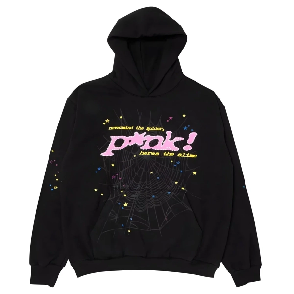 Sp5der P*NK Hoodie Black | SpiderHoodie.org