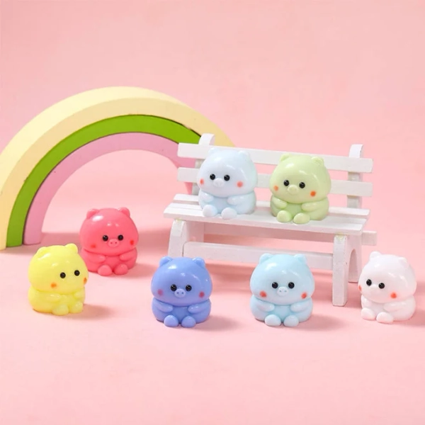 7PC Mini Pig Taba Squishy