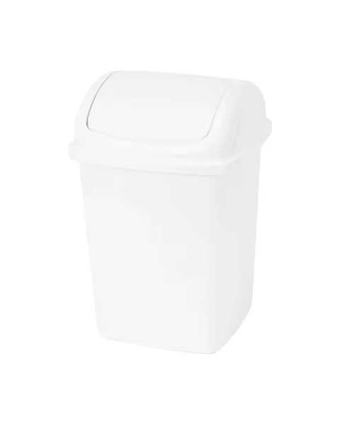 5L Swing Top Bin - White - White - Miscellaneous