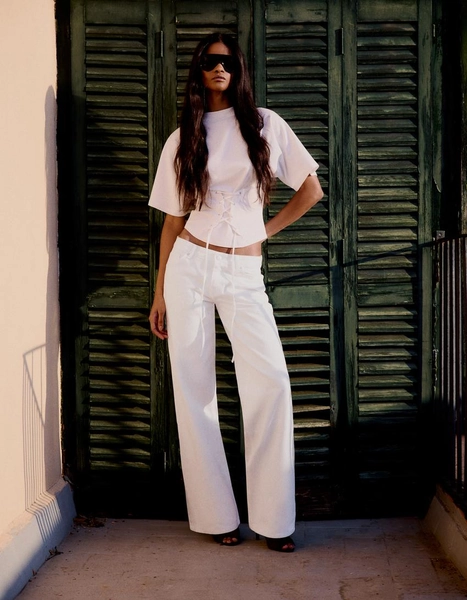 Low-rise straight jeans