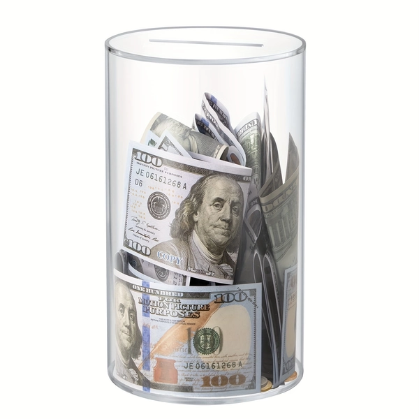 Clear Piggy Bank, Acrylic Piggy Bank For Must Break To Open, Clear Acrylic Piggy Bank Unopenable For Real Money Birthday Gift