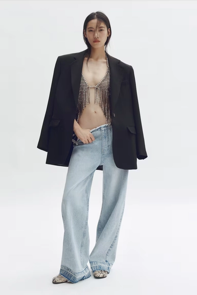 Crystal-Star Straight-Leg Jeans - Light denim blue