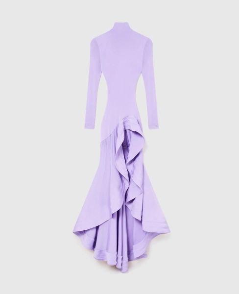Crepe Jersey Frill Cocktail Dress