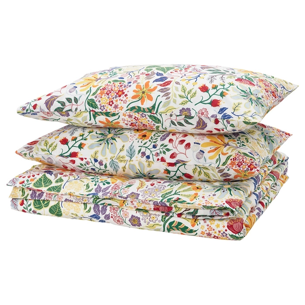 STRANDLUMMER Duvet cover and pillowcase(s) - multicolor/floral pattern Full/Queen (Double/Queen)