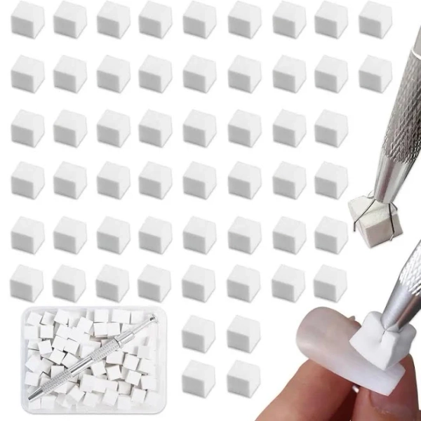 200Pcs Nail Sponges, Soft Nail Art Sponges With Grabbing Pen, Professional Manicure Nail Art Tools Accessories Supplies Nail Tech Must Have Nail