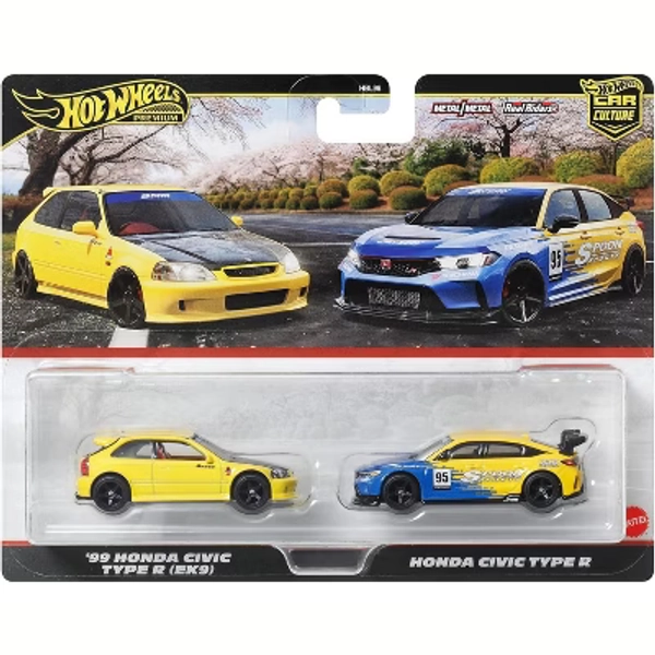 Hot Wheels 1999 Honda Civic Type R EK9 & Honda Civic Type R 2 Pack Premium Set