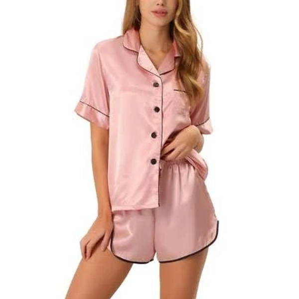 Women's Silky Satin Polka Dot Nightwear Set