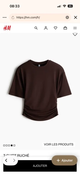 T-shirt ruché - Marron 