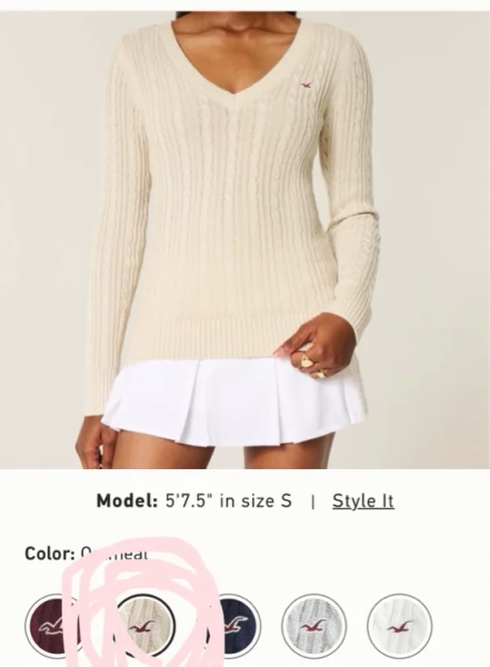 Cable-Knit Icon V-Neck Sweater