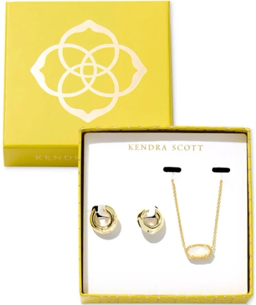 Kendra Scott Elisa Pendant Necklace and Mikki Huggie Earrings Gift Set