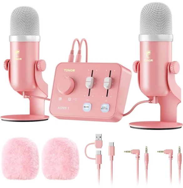 Asmr Microphone Equipment Bundle With Audio Interface, Immersive 3d