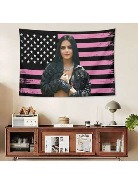 1pc - Music Celebrity Jessie Tapestry Murph Pink Art Music Album Cover Flag Tapestry, Used For Room Aesthetics, Living Room, Bedroom, University Dormitory Decoration, Used As A Gift For Friends, Comes With Free Installation Package