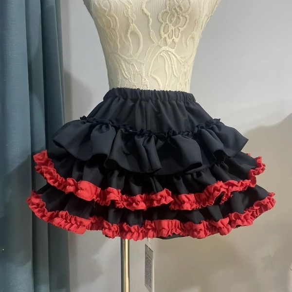 Sweet Lolita Ruffle Tiered Skirt Japanese Style Girls Tutu Skirt Cute High Waist
