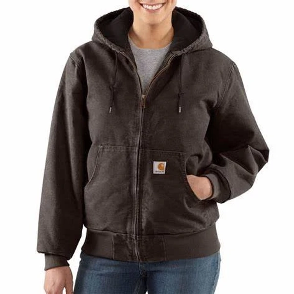Carhartt Women's Loose Fit Washed Duck Insulated Active Jac J130-W - 104053 Dark Brown / XXL