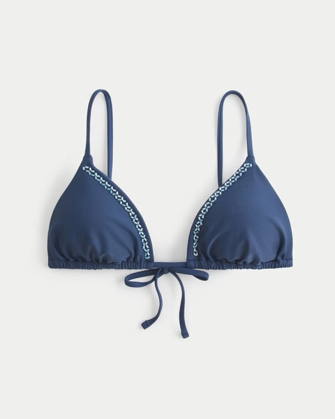 Embellished Triangle Bikini Top