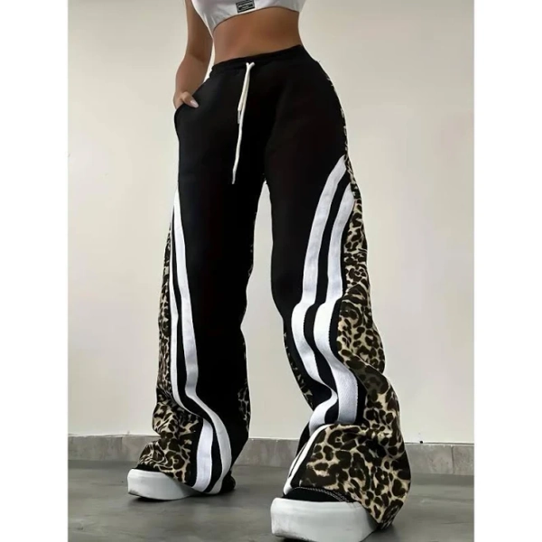 Women's Casual Comfort Fit Leopard Print Joggers