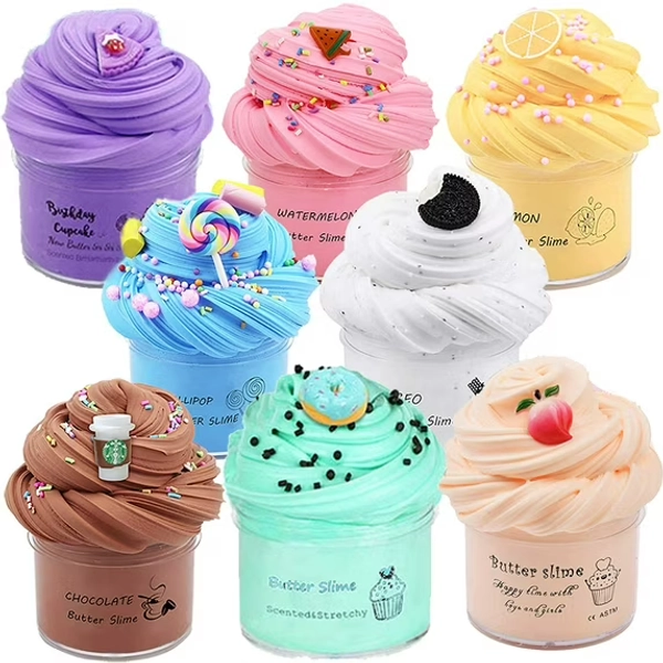 DIY Butter Slimes Fruit Kit Soft Stretchy and Non sticky Cloud Slime Making Set Scented Toy Party Favors for Kids Gift 70ML
