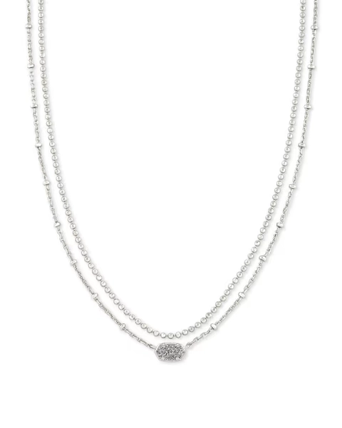 Emilie Gold Multi Strand Necklace in Iridescent Drusy
