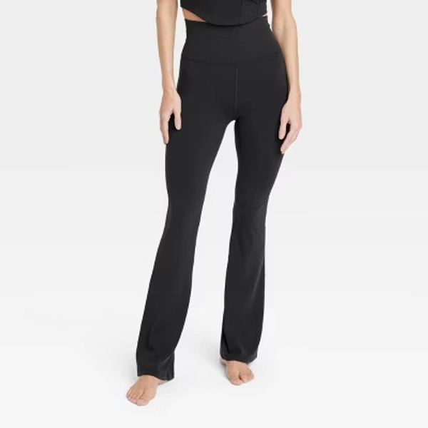 Women's Everyday Soft Ultra High-Rise Flare Leggings - All In Motion™ Black S: Moisture Wicking, Quick Dry, UPF 50+, 32" Inseam