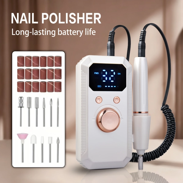 Portable Electric Nail Drill with LCD Display - Rechargeable USB Nail File Kit for Acrylic Gel, Professional * with 11 Bits And 20 Sanding Bands, High Speed for Home And Salon, Gift Idea (3 Colors)