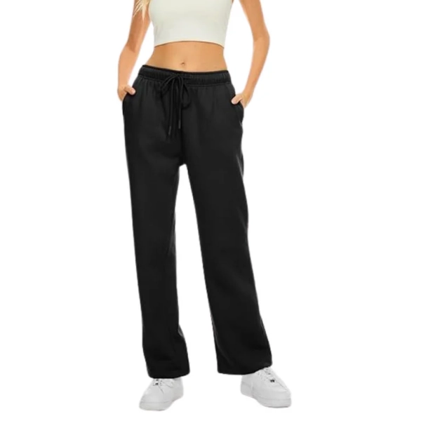 AUTOMET Women's Wide Leg Sweatpants Fleece Lined Baggy Straight Leg Lounge Pants