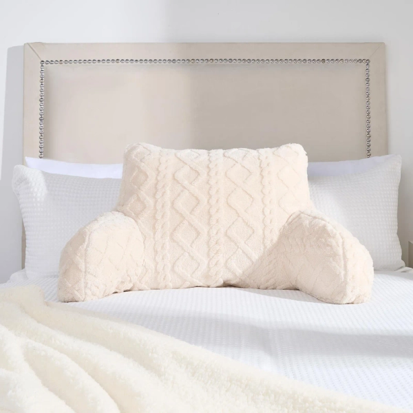 Cable Knit Fleece Long Bolster Cushion Soft Maternity Support Pillow