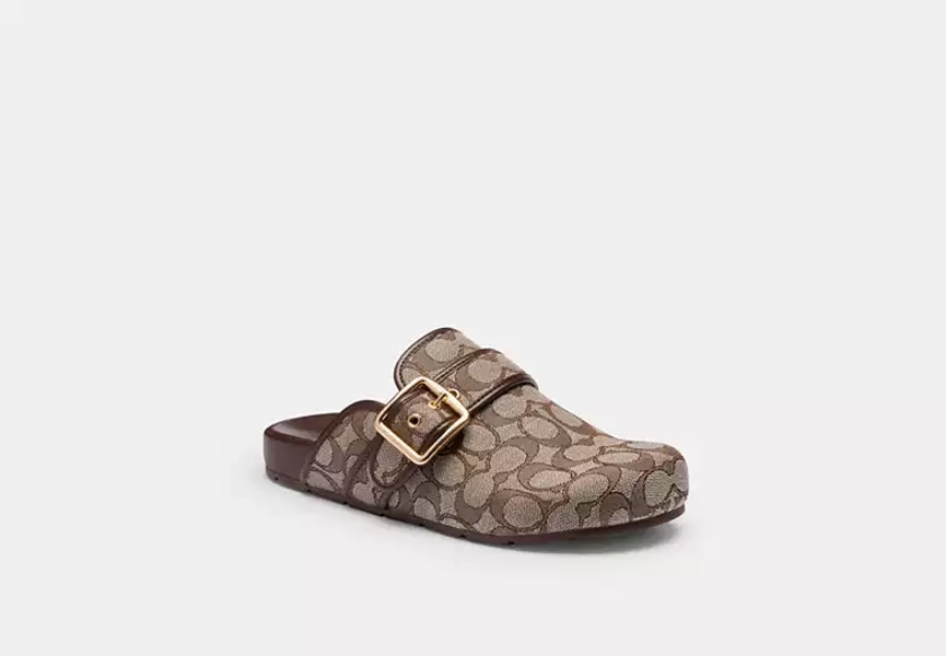 Oak/Maple Archival Buckle Clog In Signature Jacquard