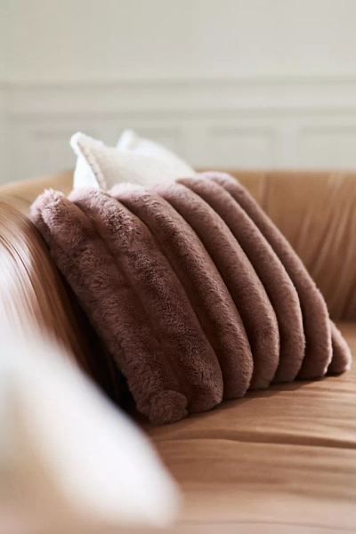 Tipped Puffer Faux Fur Pillow