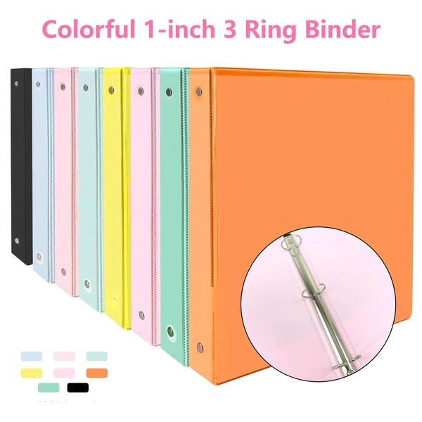 1-inch 3 Ring Binder with 2 Interior Pockets, for A4 Letter Size 8.5'' x 11''Paper,Versatile Binders for Office, Home and School - AliExpress 21