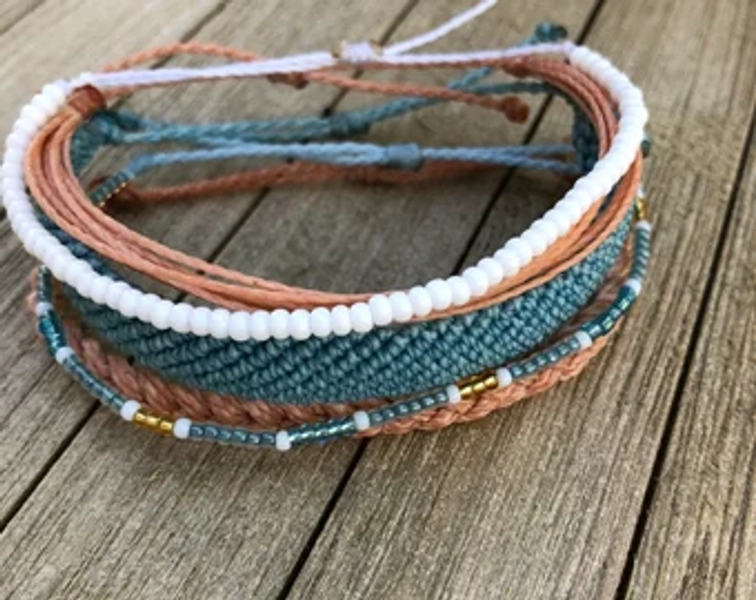 Bead Stack Bracelet or Anklet // Waterproof Adjustable Beach Surfer VSCO Festival Parade Outdoors Nature Summer Cute Colorful Boho Surf - Etsy
