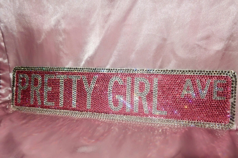 Bedazzled Pretty Girl Ave Street Sign